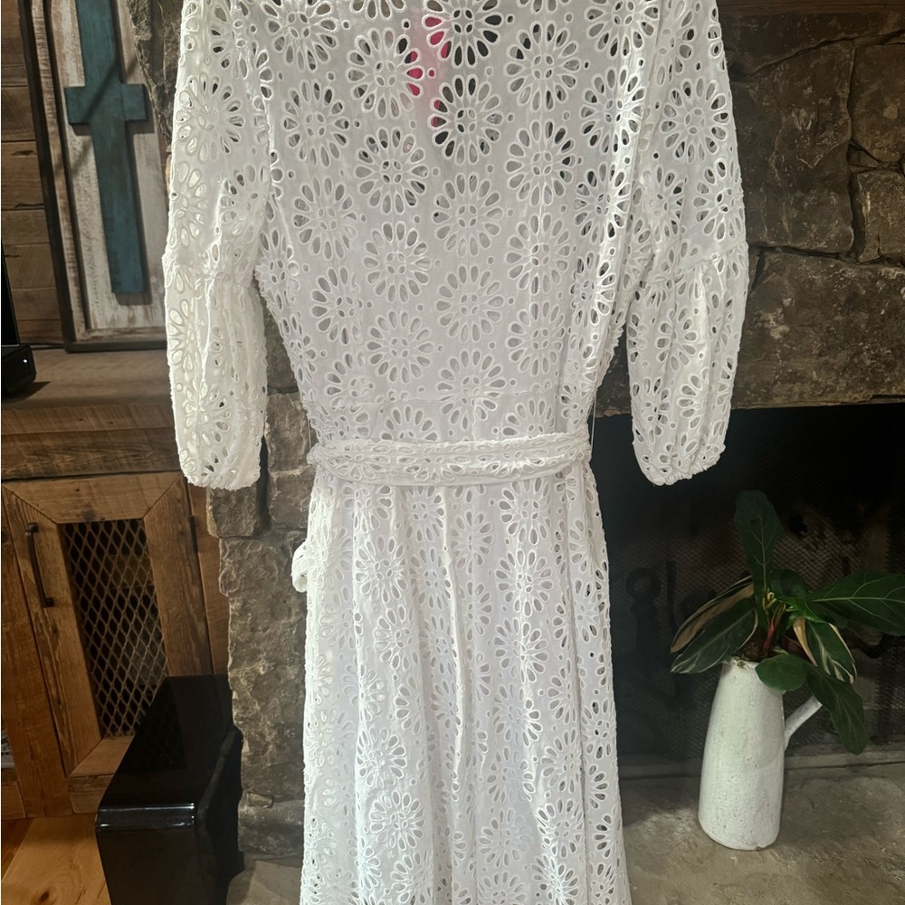 NEW Lilly Pulitzer MIALYNN MIDI EYELET SHIRT DRESS White Pinwheel - Picture 5 of 5